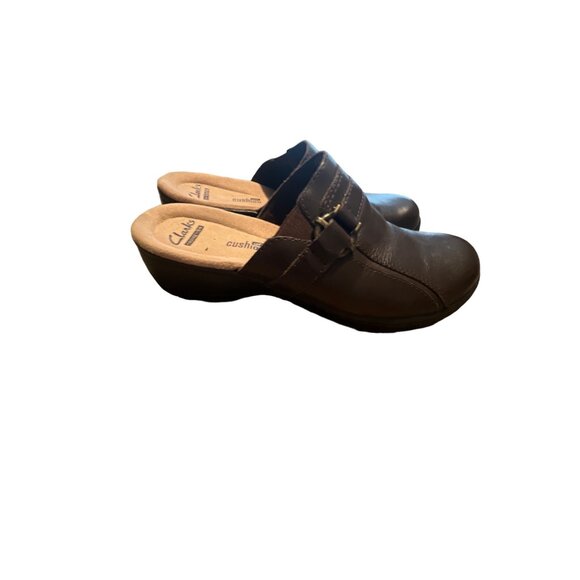 Clarks Womens Mules Clogs Brown Leather Slip On Patty Tayna Size 6 - Picture 3 of 6